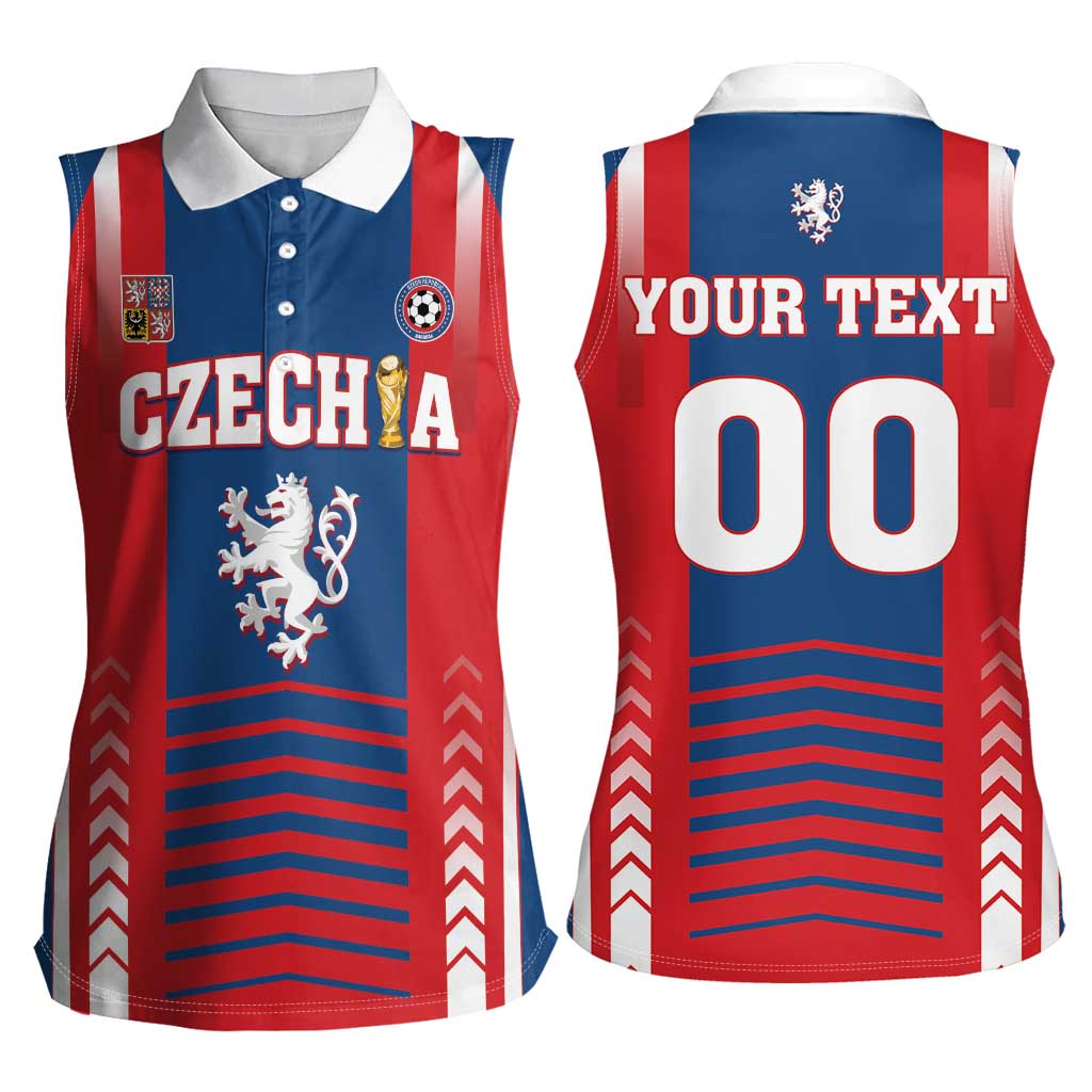 Custom Football 2026 Czechia Women Sleeveless Polo Shirt Czech Republic Proud Lions
