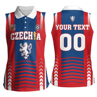 Custom Football 2026 Czechia Women Sleeveless Polo Shirt Czech Republic Proud Lions
