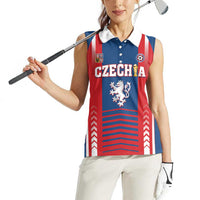 Custom Football 2026 Czechia Women Sleeveless Polo Shirt Czech Republic Proud Lions