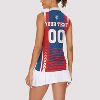 Custom Football 2026 Czechia Women Sleeveless Polo Shirt Czech Republic Proud Lions