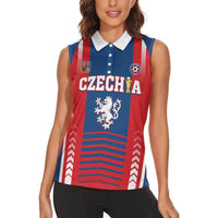 Custom Football 2026 Czechia Women Sleeveless Polo Shirt Czech Republic Proud Lions