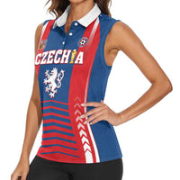 Custom Football 2026 Czechia Women Sleeveless Polo Shirt Czech Republic Proud Lions