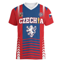 Custom Football 2026 Czechia Women V-Neck T-Shirt Czech Republic Proud Lions