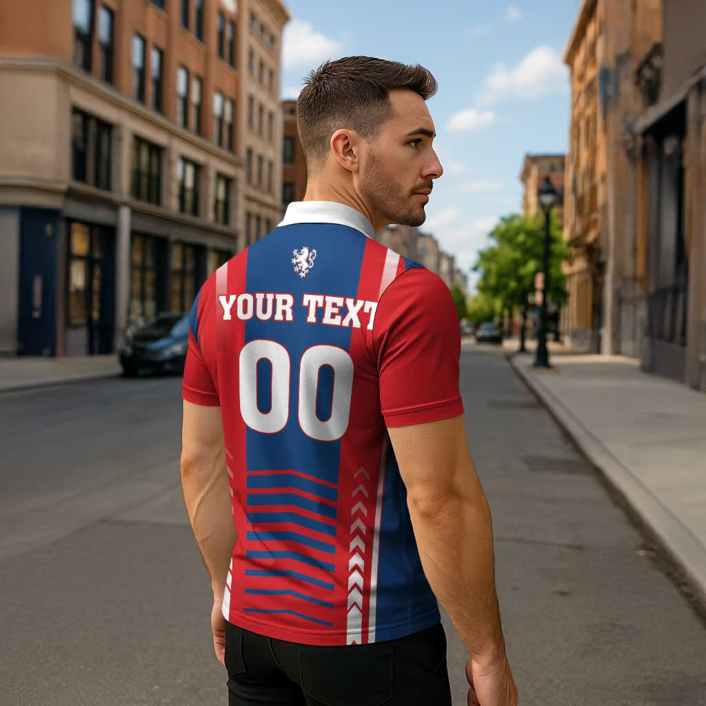 Custom Football 2026 Czechia Zipper Polo Shirt Czech Republic Proud Lions