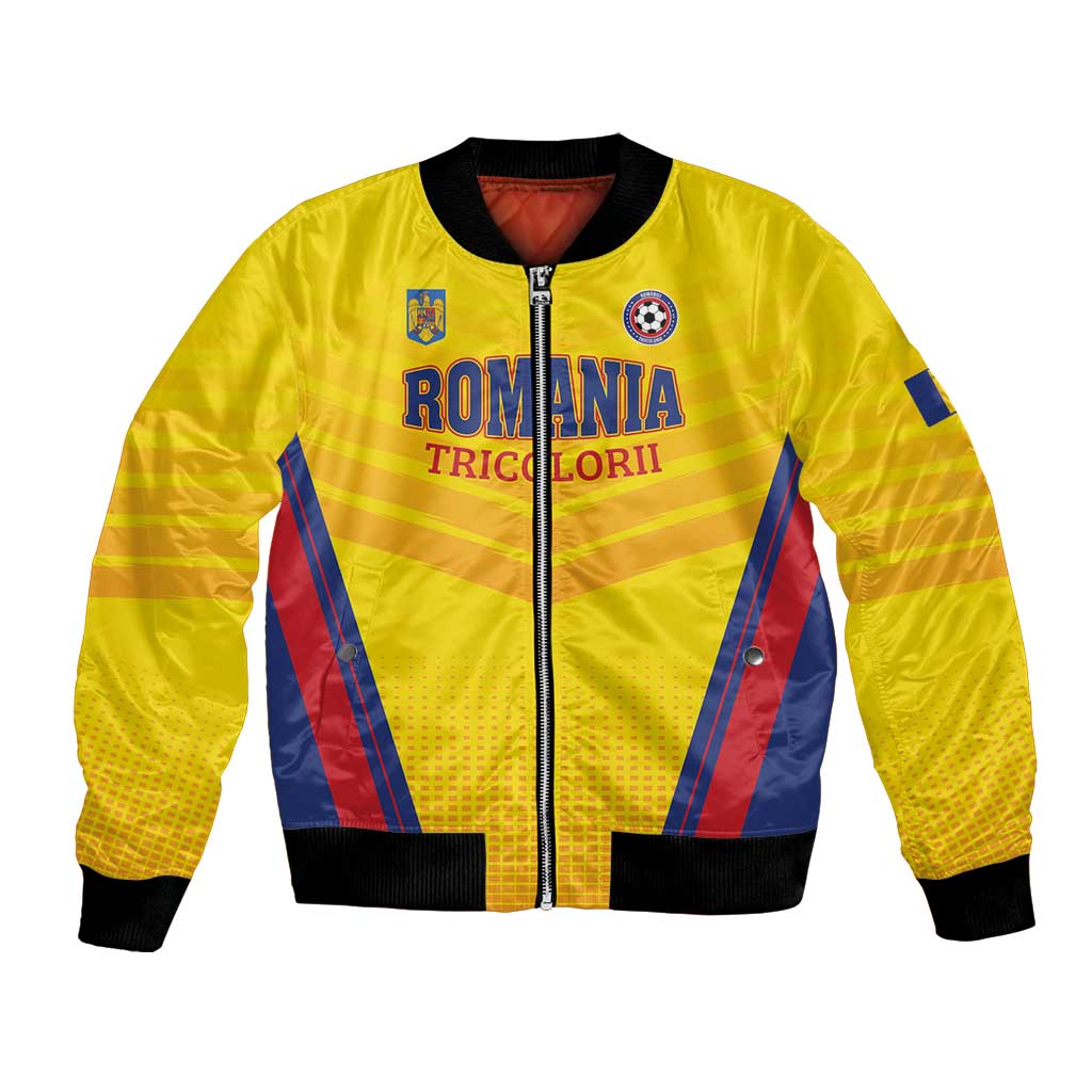 Custom Football Romania Bomber Jacket Hai Tricolorii