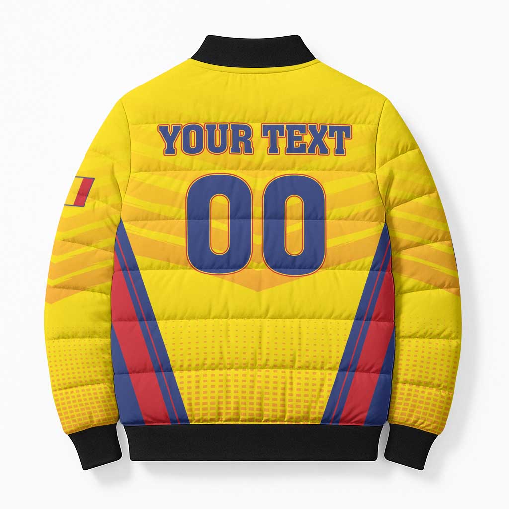 Custom Football Romania Bomber Puffer Jacket Hai Tricolorii