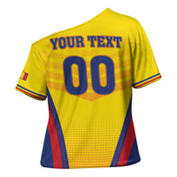 Custom Football Romania Cross Shoulder Shirt Hai Tricolorii