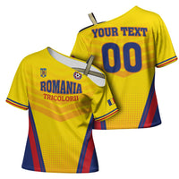 Custom Football Romania Cross Shoulder Shirt Hai Tricolorii