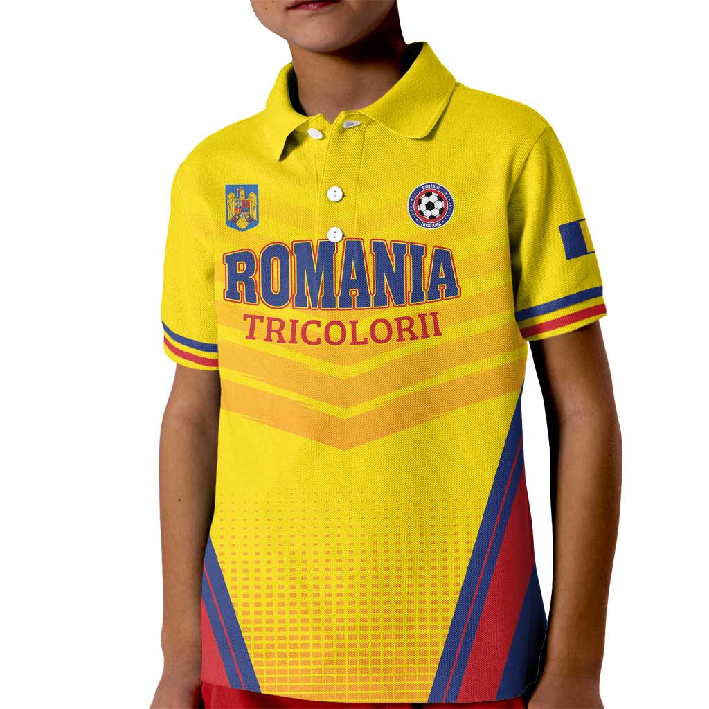 Custom Football Romania Kid Polo Shirt Hai Tricolorii