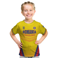 Custom Football Romania Kid T Shirt Hai Tricolorii