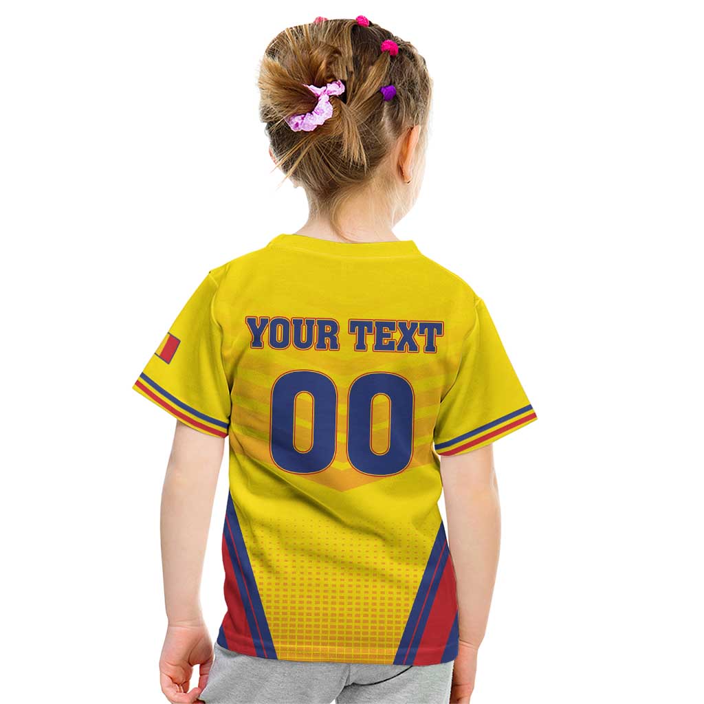 Custom Football Romania Kid T Shirt Hai Tricolorii