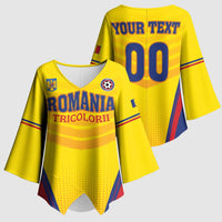 Custom Football Romania Kimono Sleeve Blouse Hai Tricolorii