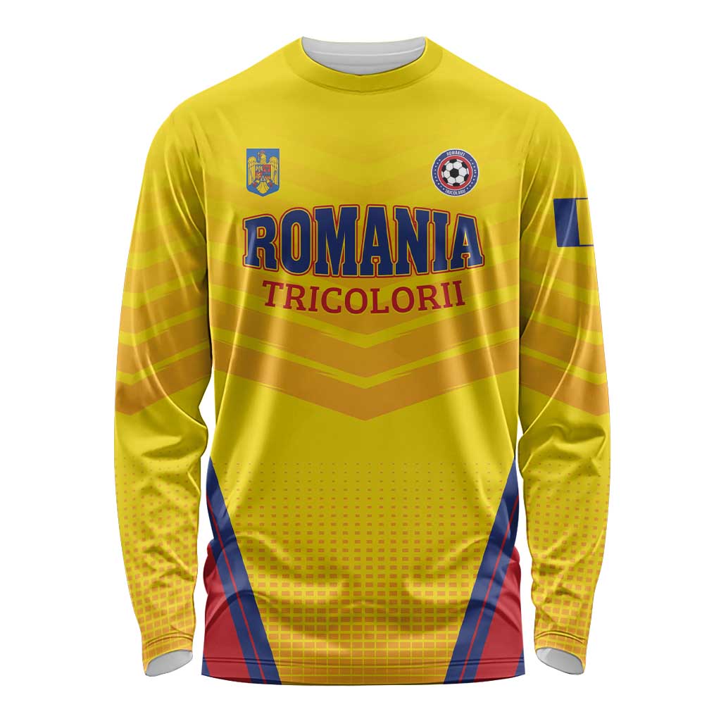 Custom Football Romania Long Sleeve Shirt Hai Tricolorii
