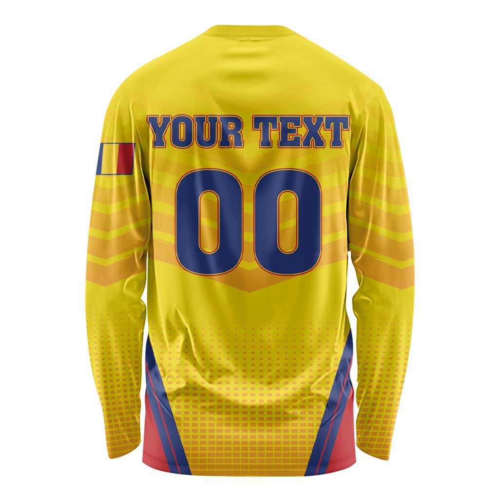 Custom Football Romania Long Sleeve Shirt Hai Tricolorii