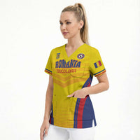 Custom Football Romania Scrub Top Hai Tricolorii