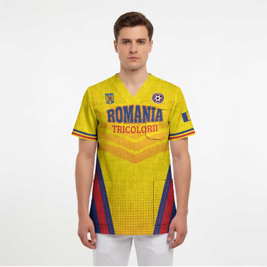 Custom Football Romania Scrub Top Hai Tricolorii