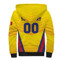 Custom Football Romania Sherpa Hoodie Hai Tricolorii