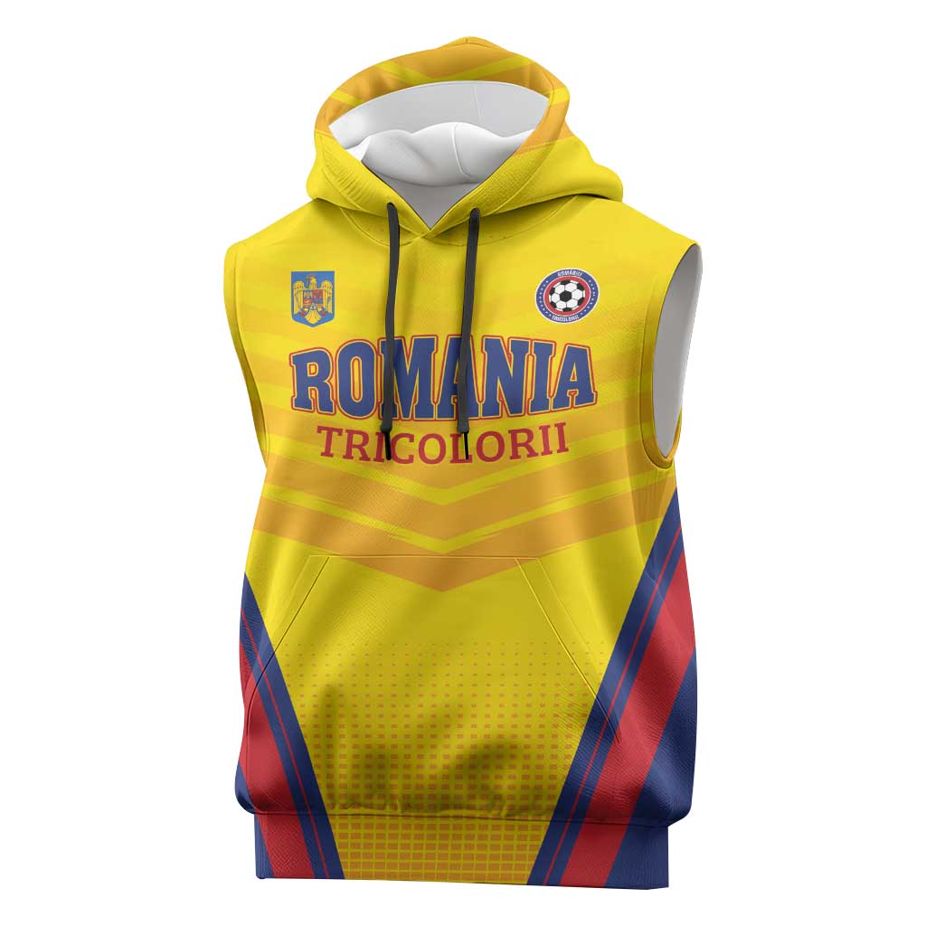 Custom Football Romania Sleeveless Hoodie Hai Tricolorii