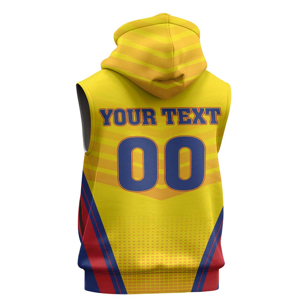 Custom Football Romania Sleeveless Hoodie Hai Tricolorii