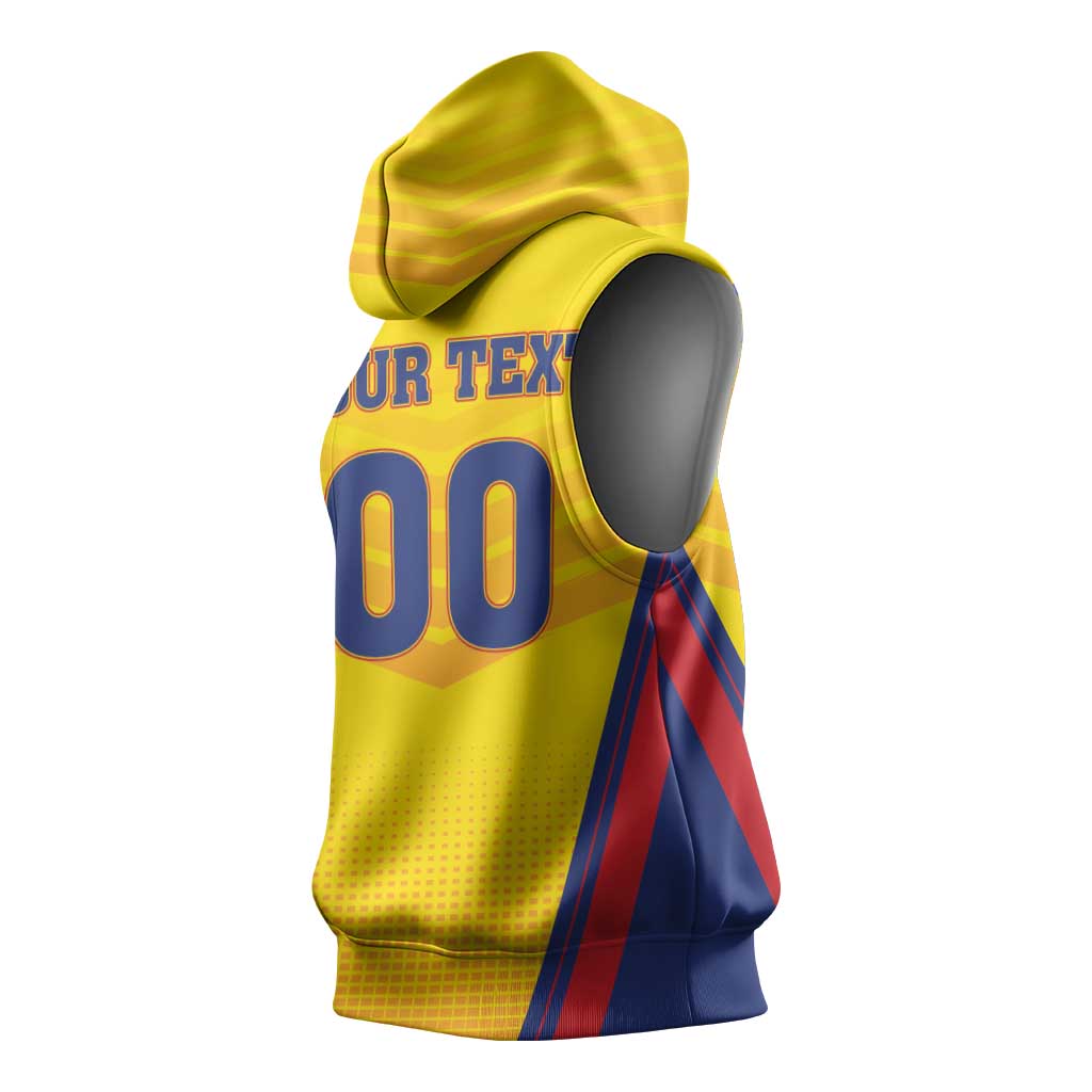 Custom Football Romania Sleeveless Hoodie Hai Tricolorii