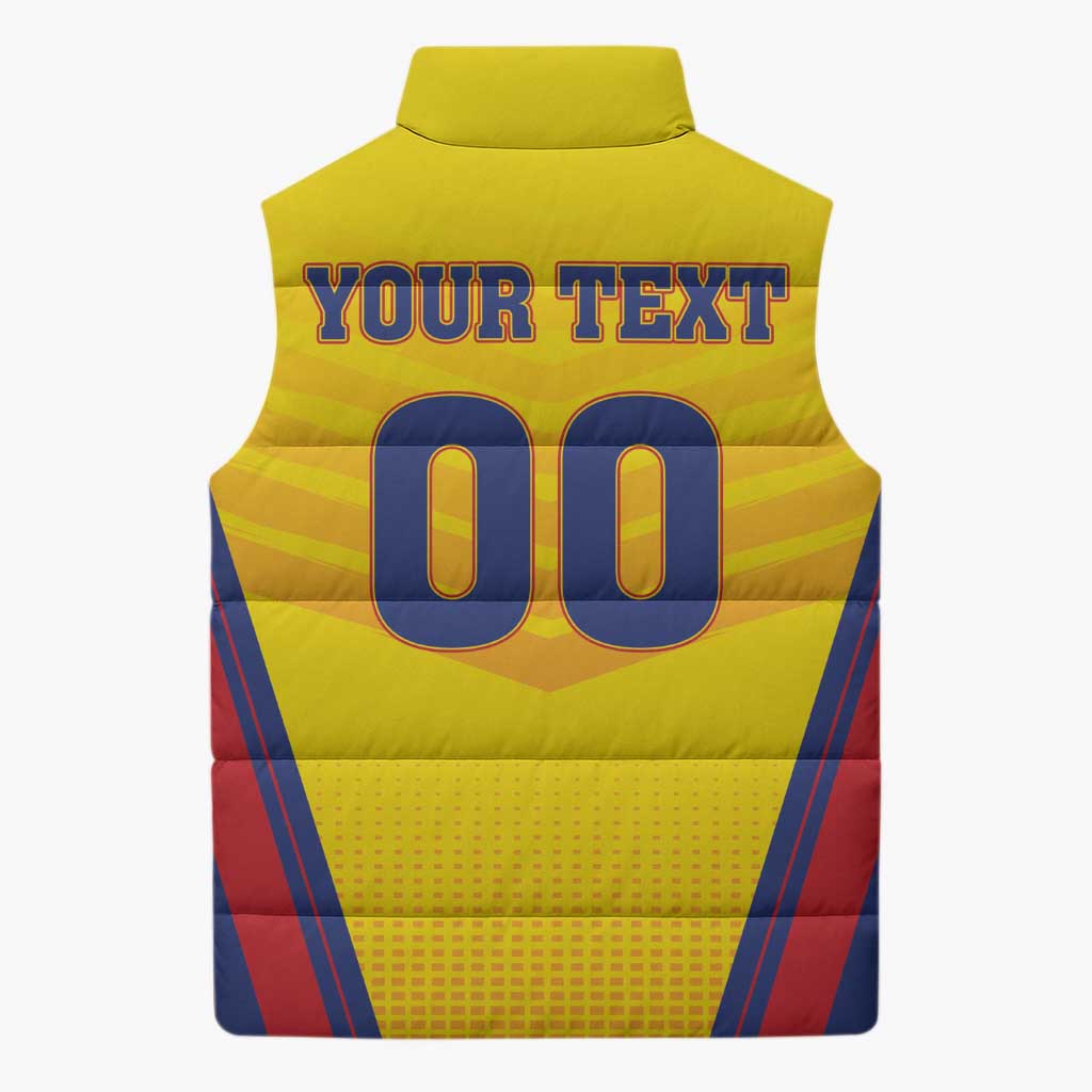 Custom Football Romania Sleeveless Puffer Jacket Hai Tricolorii
