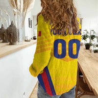 Custom Football Romania Women Casual Shirt Hai Tricolorii