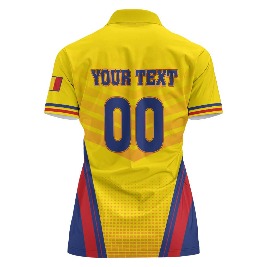 Custom Football Romania Women Polo Shirt Hai Tricolorii