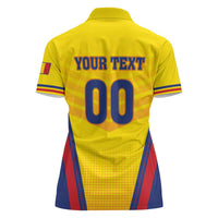 Custom Football Romania Women Polo Shirt Hai Tricolorii
