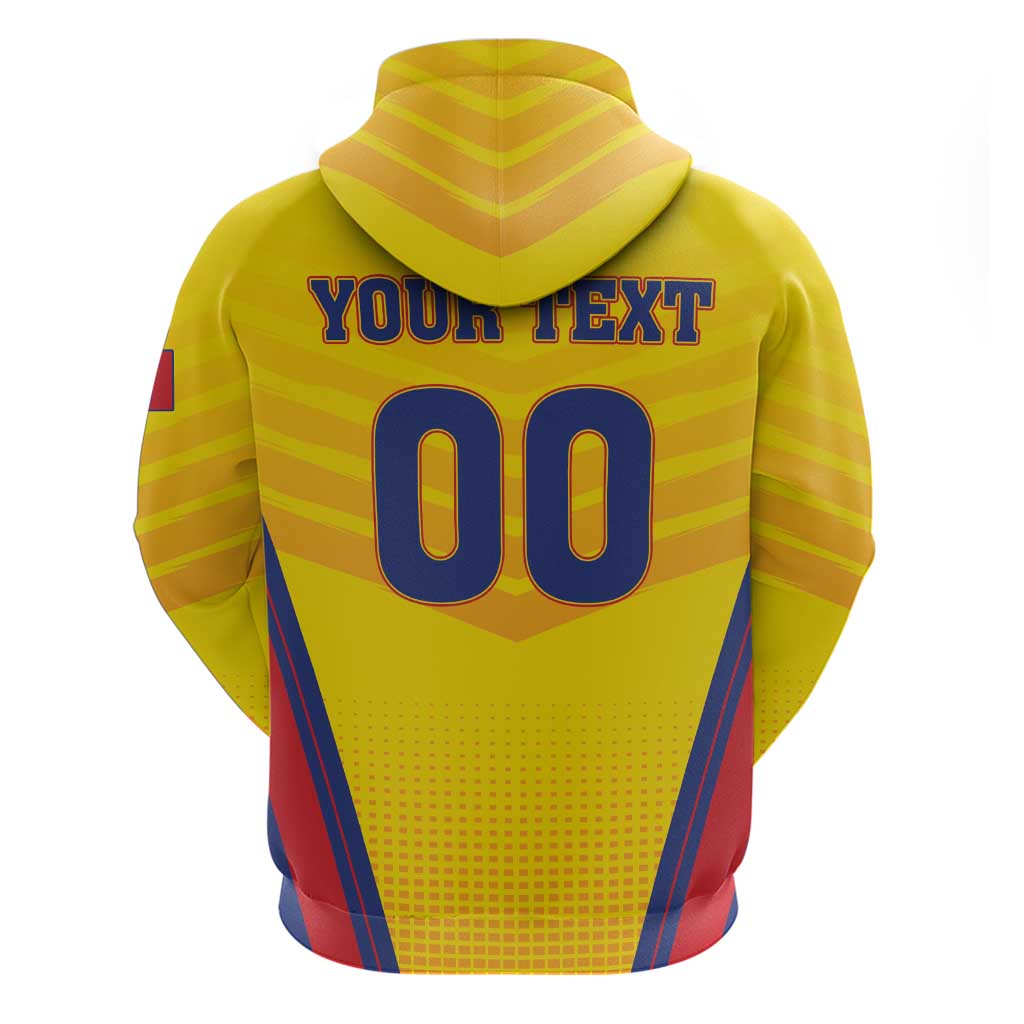 Custom Football Romania Zip Hoodie Hai Tricolorii