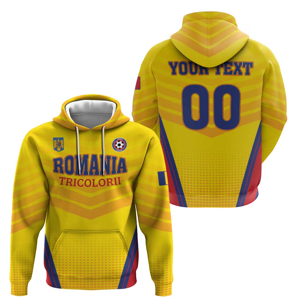 Custom Football Romania Zip Hoodie Hai Tricolorii