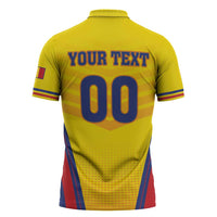 Custom Football Romania Zipper Polo Shirt Hai Tricolorii