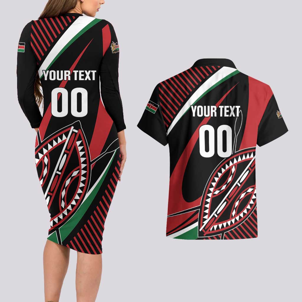 Custom Kenya Rugby Simbas Couples Matching Long Sleeve Bodycon Dress and Hawaiian Shirt Elevate Your Game