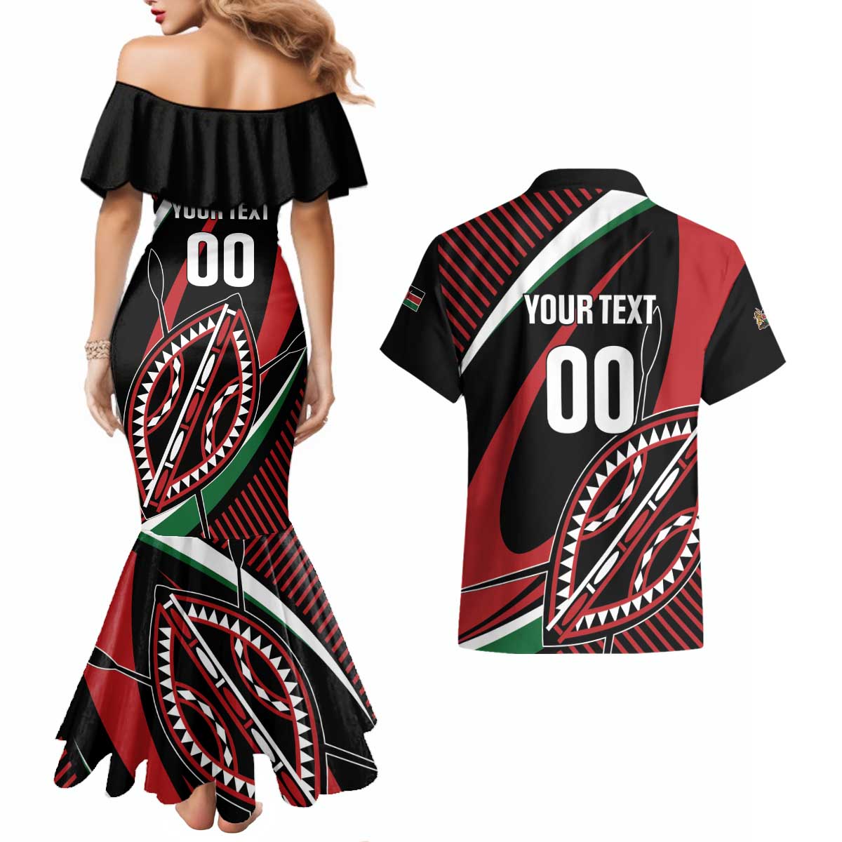 Custom Kenya Rugby Simbas Couples Matching Mermaid Dress and Hawaiian Shirt Elevate Your Game