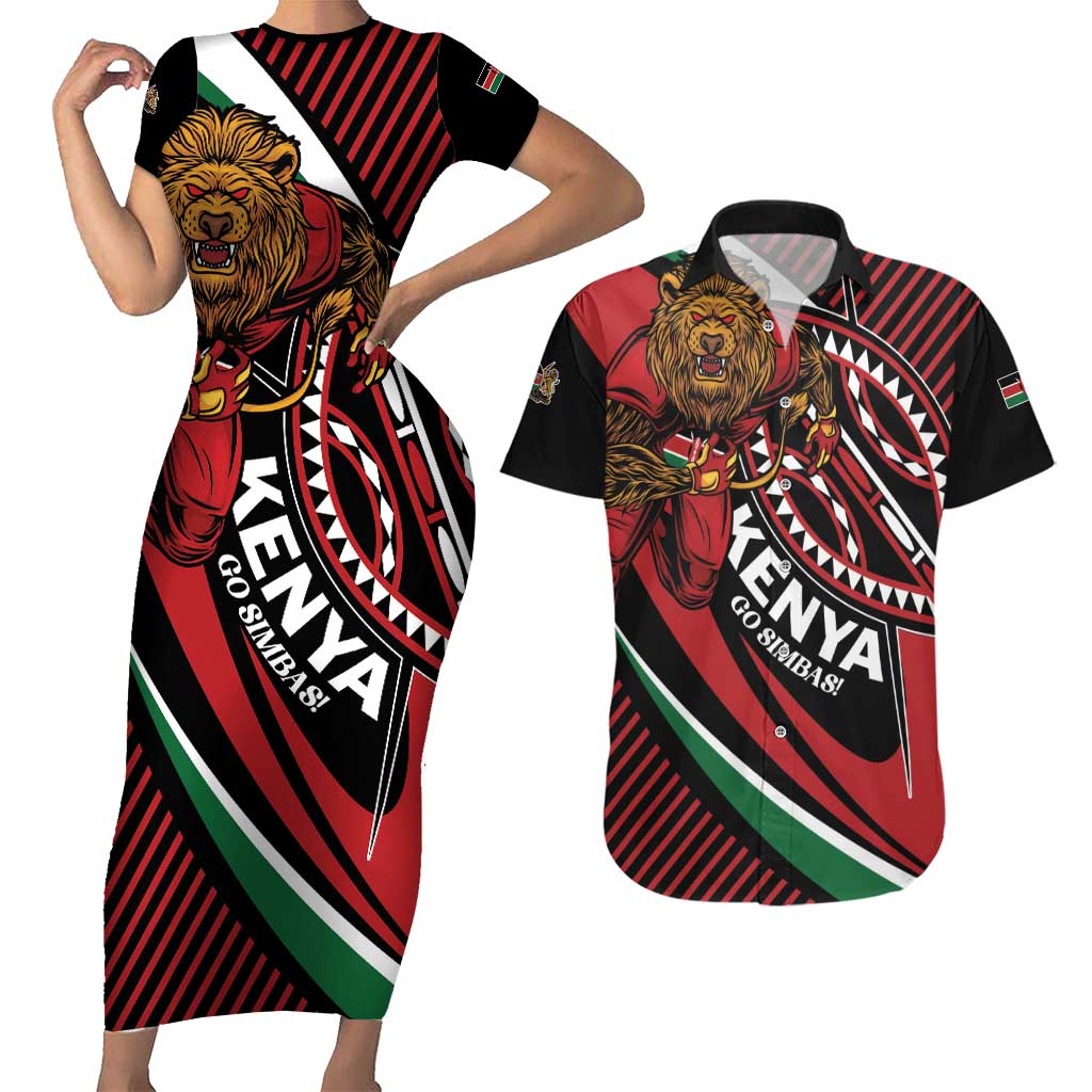 Custom Kenya Rugby Simbas Couples Matching Short Sleeve Bodycon Dress and Hawaiian Shirt Elevate Your Game