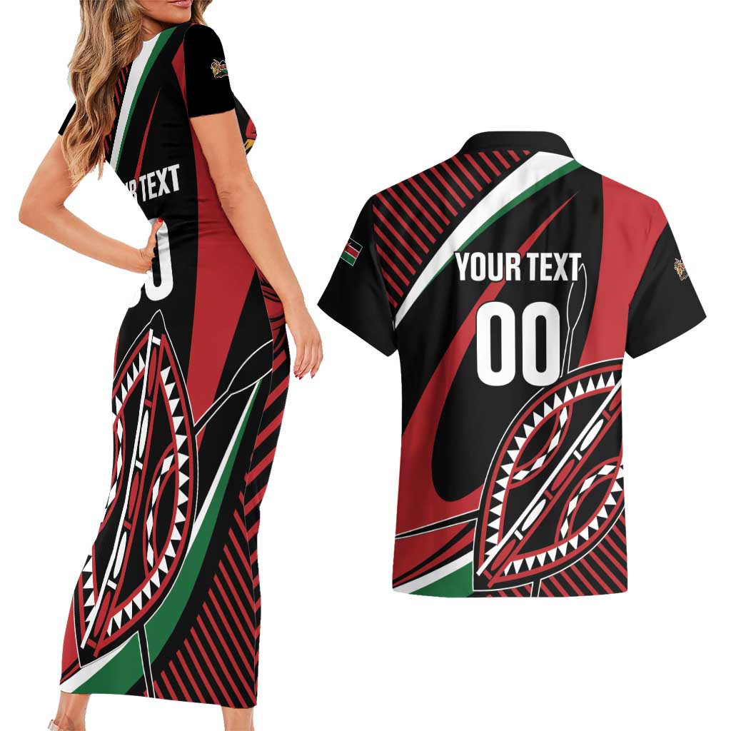 Custom Kenya Rugby Simbas Couples Matching Short Sleeve Bodycon Dress and Hawaiian Shirt Elevate Your Game