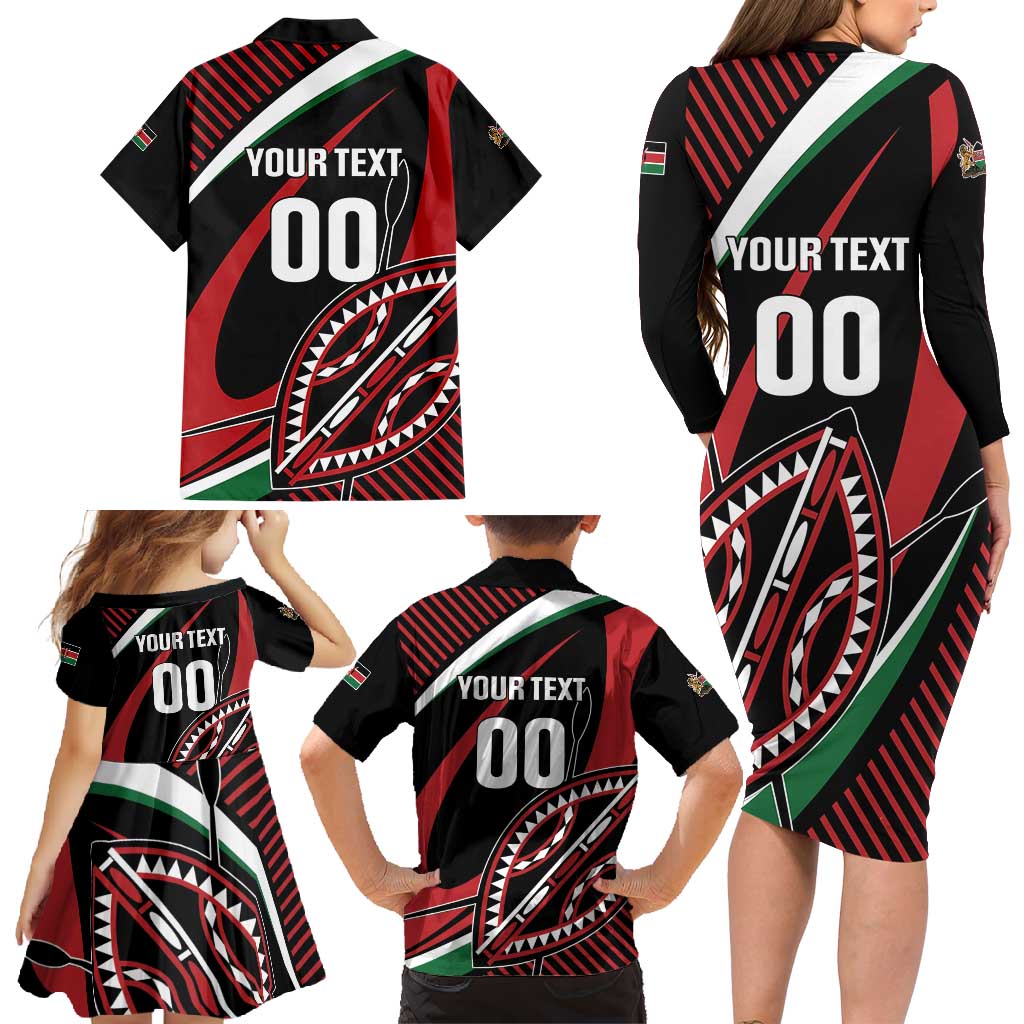 Custom Kenya Rugby Simbas Family Matching Long Sleeve Bodycon Dress and Hawaiian Shirt Elevate Your Game
