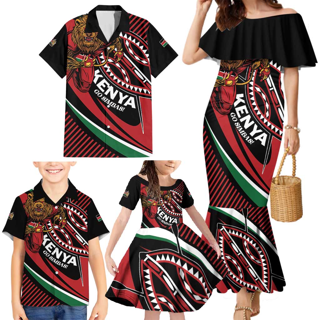 Custom Kenya Rugby Simbas Family Matching Mermaid Dress and Hawaiian Shirt Elevate Your Game