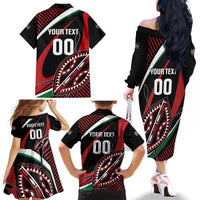 Custom Kenya Rugby Simbas Family Matching Off The Shoulder Long Sleeve Dress and Hawaiian Shirt Elevate Your Game