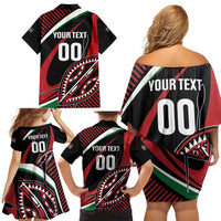 Custom Kenya Rugby Simbas Family Matching Off Shoulder Short Dress and Hawaiian Shirt Elevate Your Game
