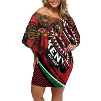 Custom Kenya Rugby Simbas Family Matching Off Shoulder Short Dress and Hawaiian Shirt Elevate Your Game