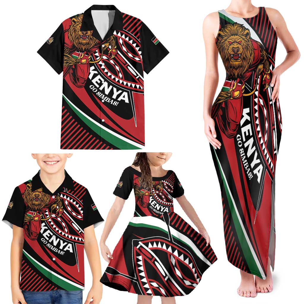Custom Kenya Rugby Simbas Family Matching Tank Maxi Dress and Hawaiian Shirt Elevate Your Game