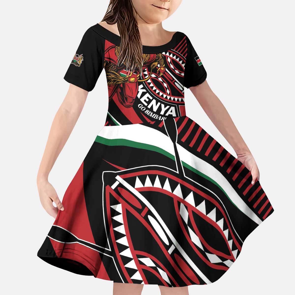 Custom Kenya Rugby Simbas Kid Short Sleeve Dress Elevate Your Game