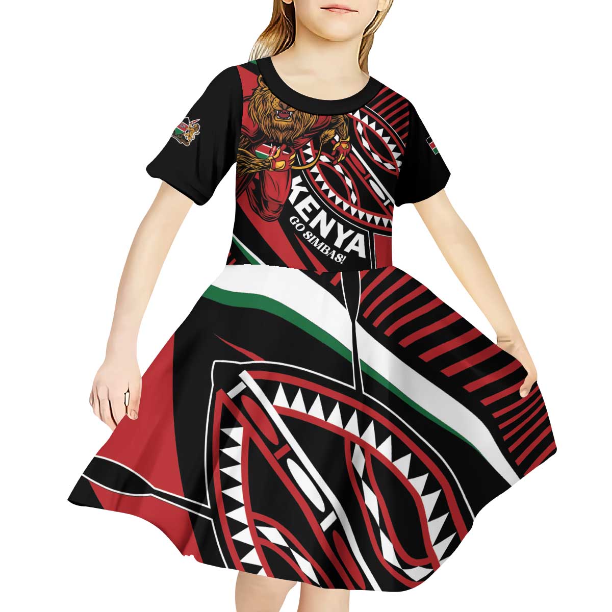Custom Kenya Rugby Simbas Kid Short Sleeve Dress Elevate Your Game