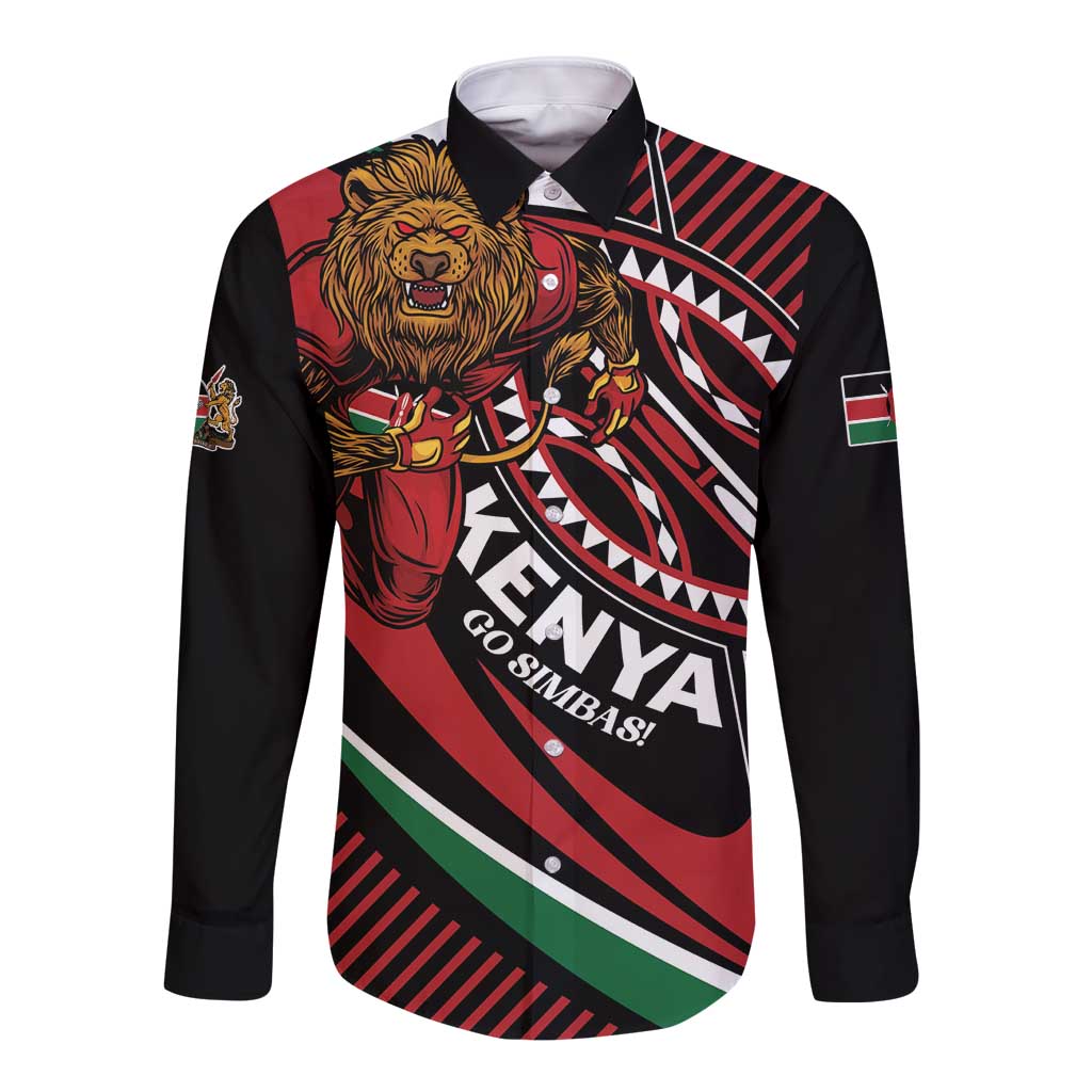 Custom Kenya Rugby Simbas Long Sleeve Button Shirt Elevate Your Game
