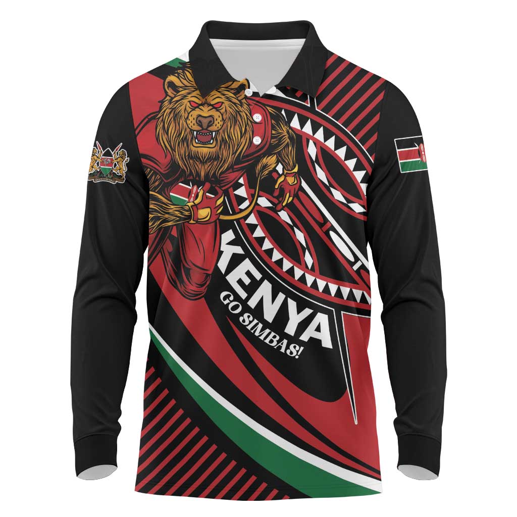 Custom Kenya Rugby Simbas Long Sleeve Polo Shirt Elevate Your Game