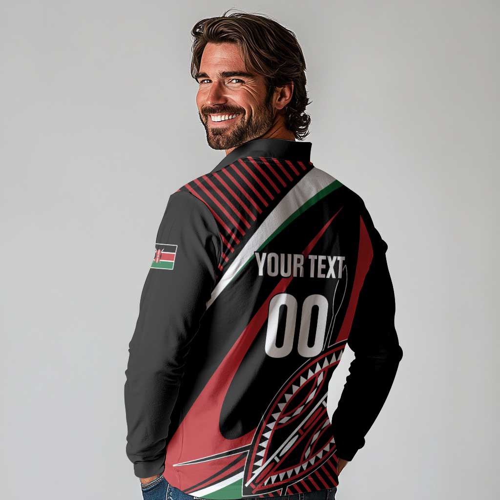 Custom Kenya Rugby Simbas Long Sleeve Polo Shirt Elevate Your Game
