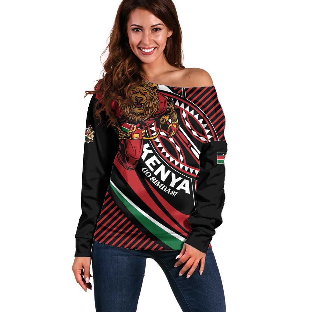 Custom Kenya Rugby Simbas Off Shoulder Sweater Elevate Your Game