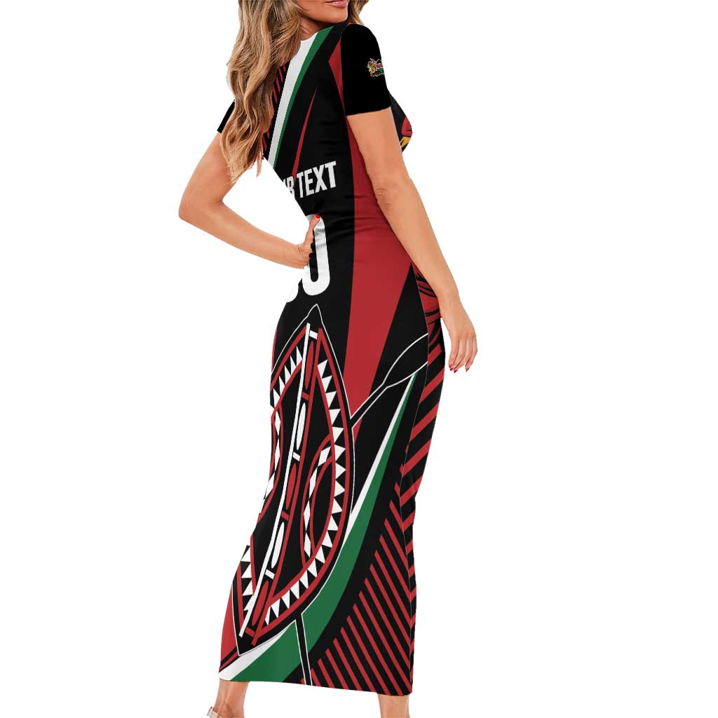 Custom Kenya Rugby Simbas Short Sleeve Bodycon Dress Elevate Your Game