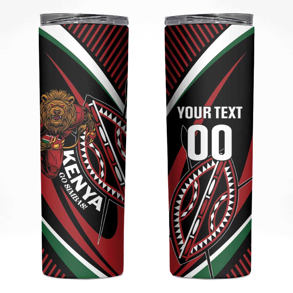 Custom Kenya Rugby Simbas Skinny Tumbler Elevate Your Game