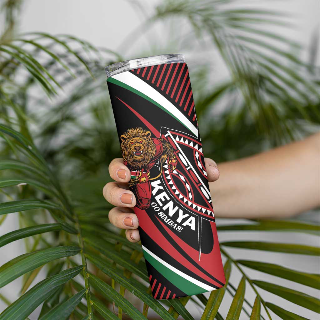 Custom Kenya Rugby Simbas Skinny Tumbler Elevate Your Game